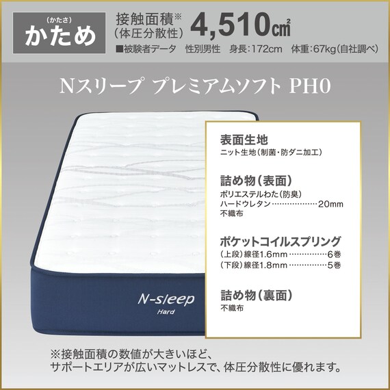 シングルマットレス(Nスリープ プレミアムハード PH0)【期間限定価格：4/6まで】 6枚目画像