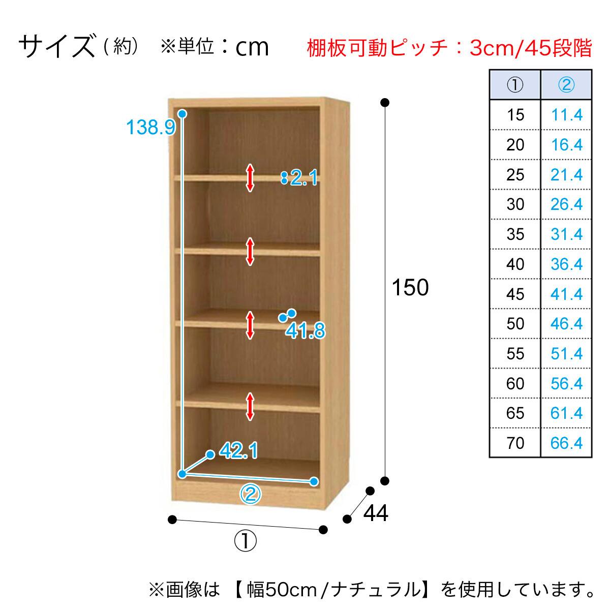 セミオーダーラック 奥行44cm (幅70×高さ150cm BK) | ニトリネット