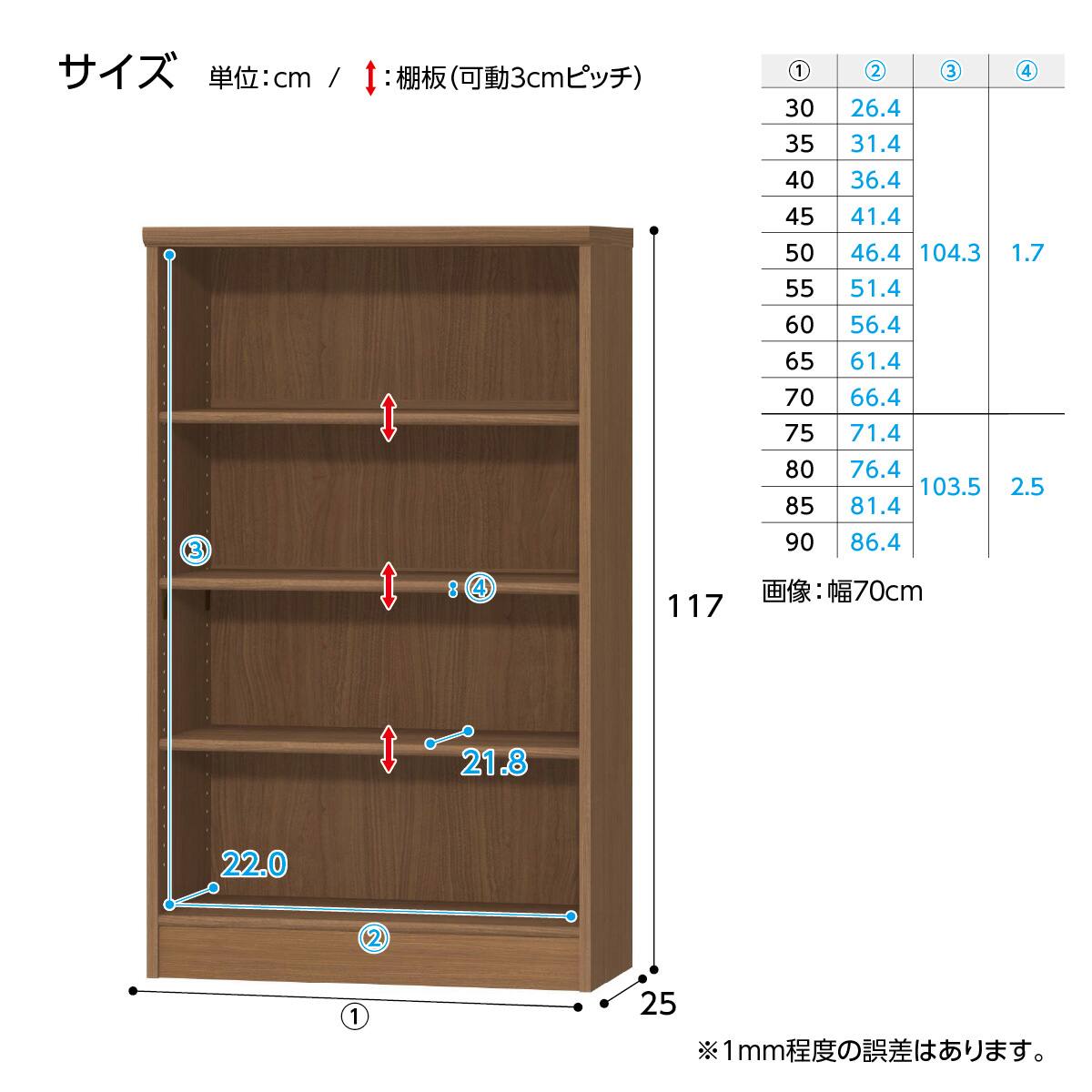 Fフォースター オーダーラック 強化棚 奥行25cm (幅80×高さ117cm PN