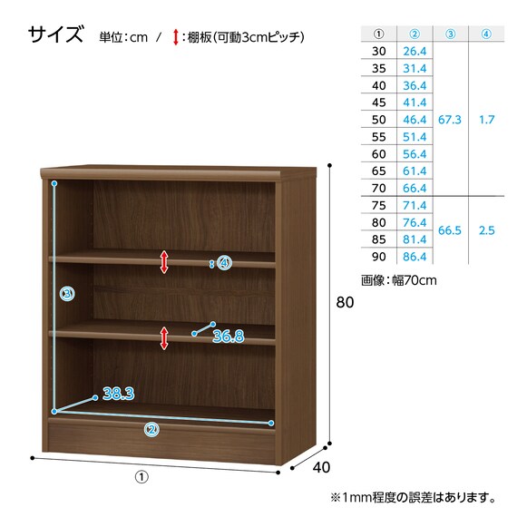 Fフォースター オーダーラック 奥行40cm (幅55×高さ80cm PN) 9枚目画像