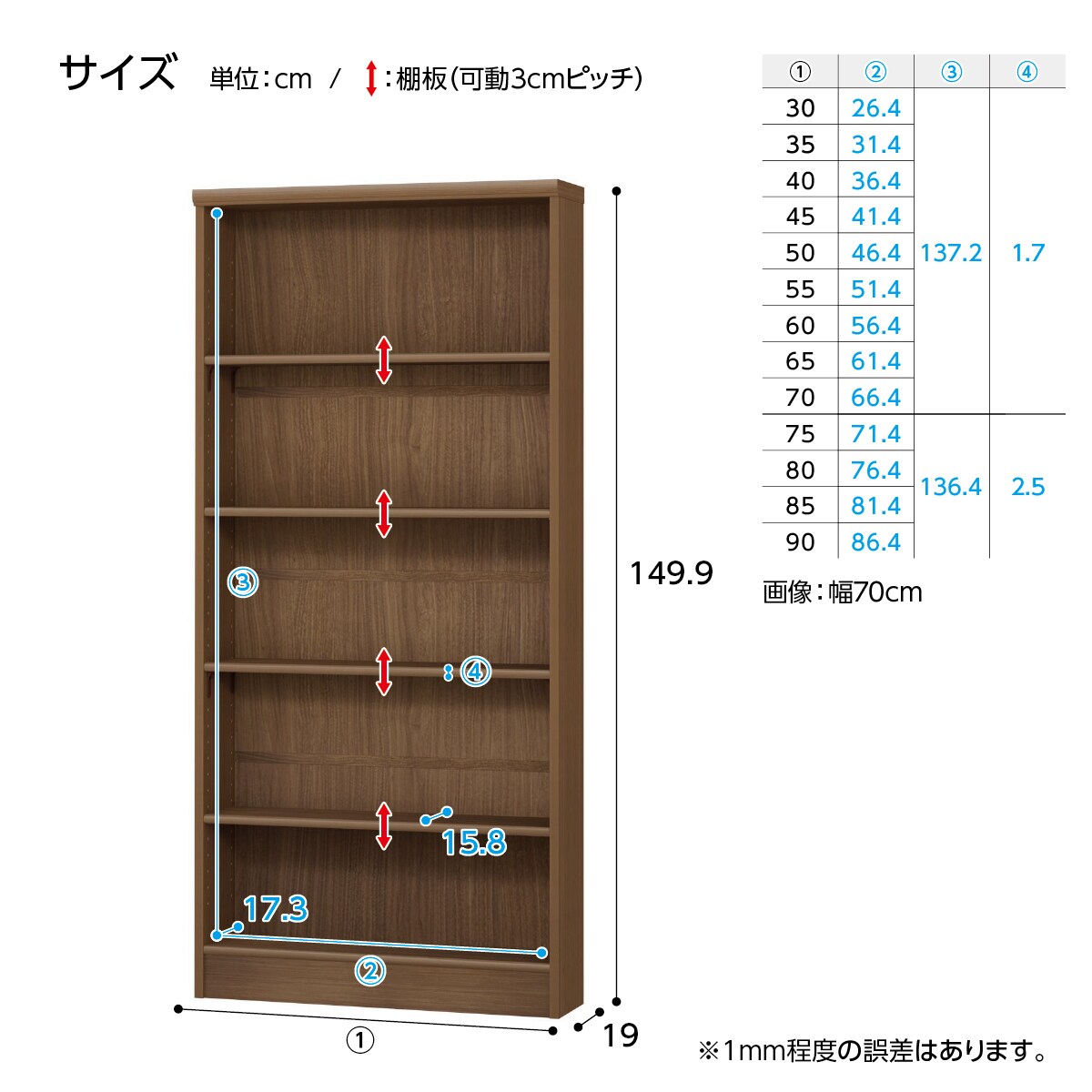 Fフォースター オーダーラック 奥行19cm (幅35×高さ149.9cm SMB