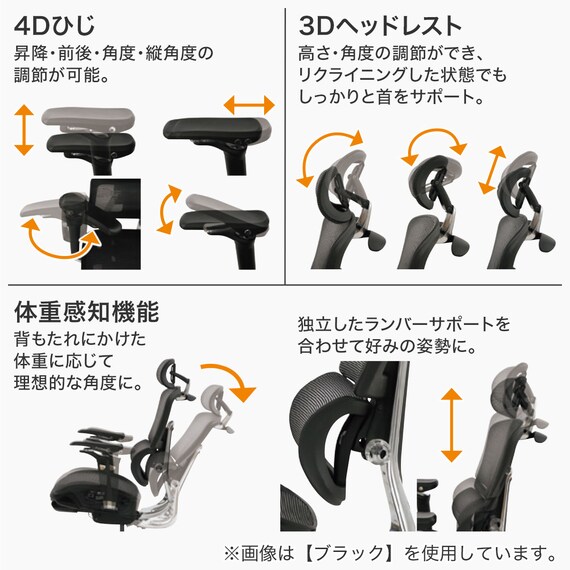 ハイパフォーマンスオフィスチェア(OC907 GY) 9枚目画像