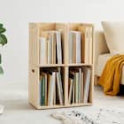 天然木スタッキングブックラック (4個セット) 1枚目画像