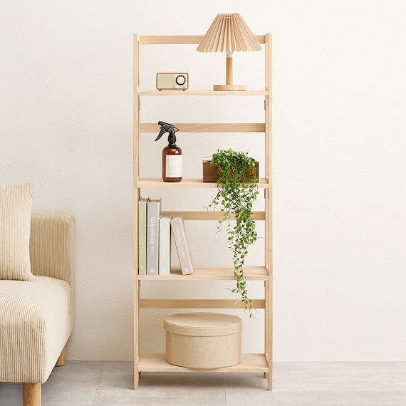 天然木折りたたみラック (4段) 1枚目画像