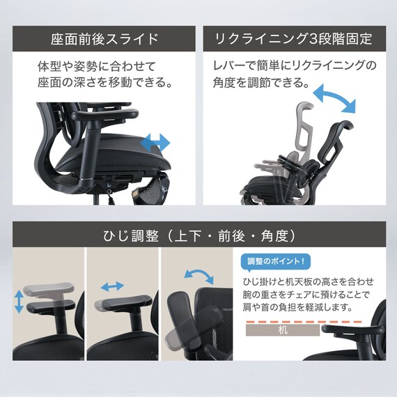 オフィスチェア(OC911N BK) 5枚目画像