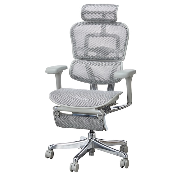 ワークチェア(エルゴヒューマン EHP2 LPLDR GY/WH) 4枚目画像