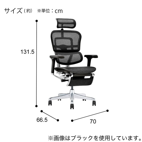 ワークチェア(エルゴヒューマン EHP2 LPLDR GY/RD) 4枚目画像
