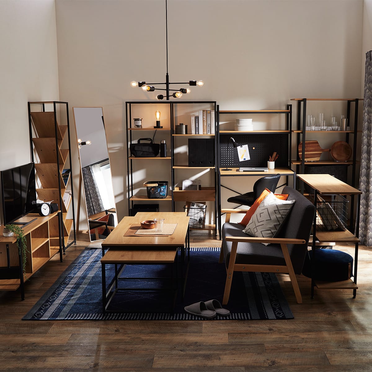 フリーシェルフ(KP504 1080 LBR/BK) | ニトリネット【公式】 家具