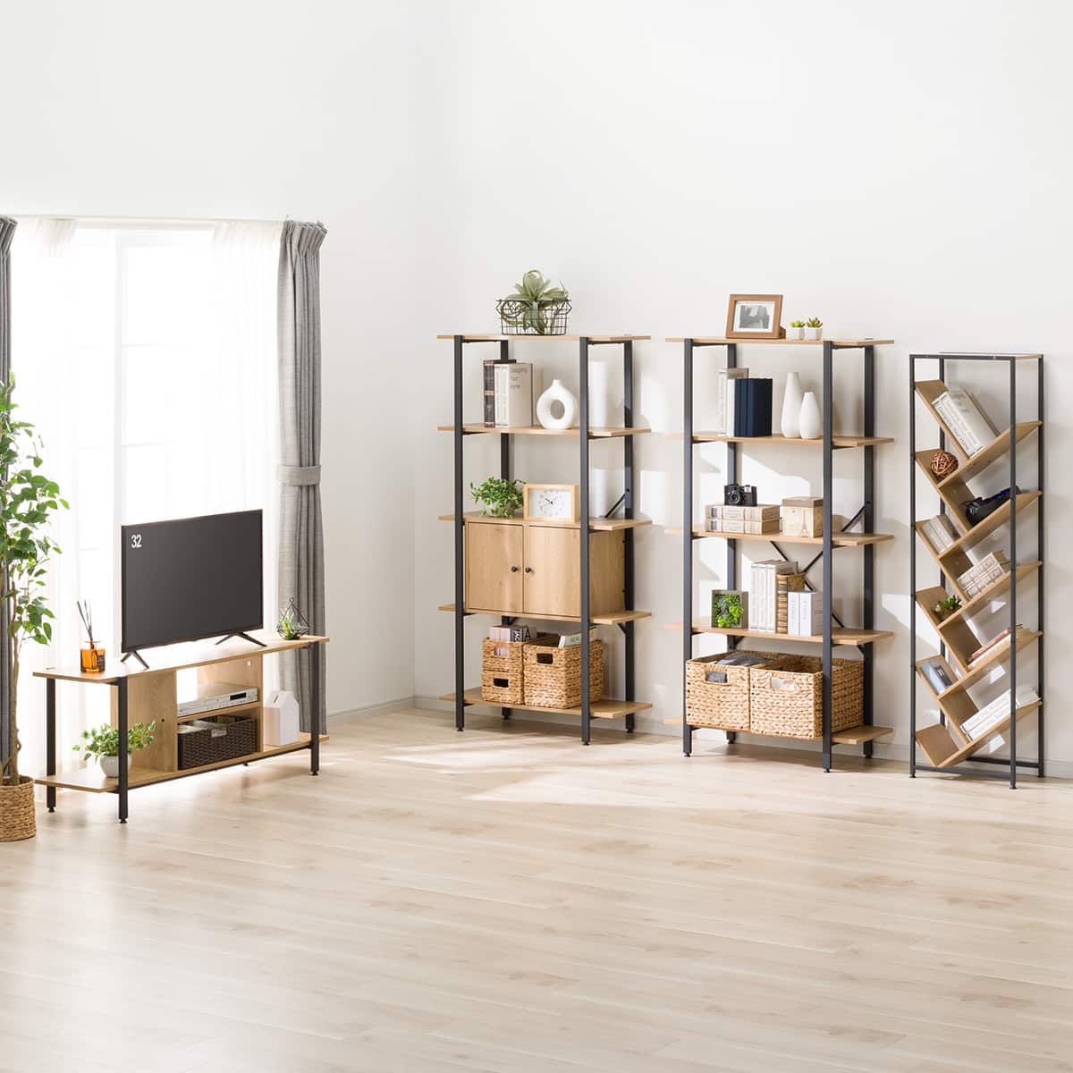 フリーシェルフ(KP505 1580 LBR/BK) | ニトリネット【公式】 家具