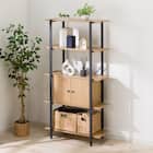 フリーシェルフ扉ユニット付き(KP506 1580 LBR/BK) 2枚目画像