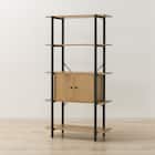 フリーシェルフ扉ユニット付き(KP506 1580 LBR/BK) 3枚目画像