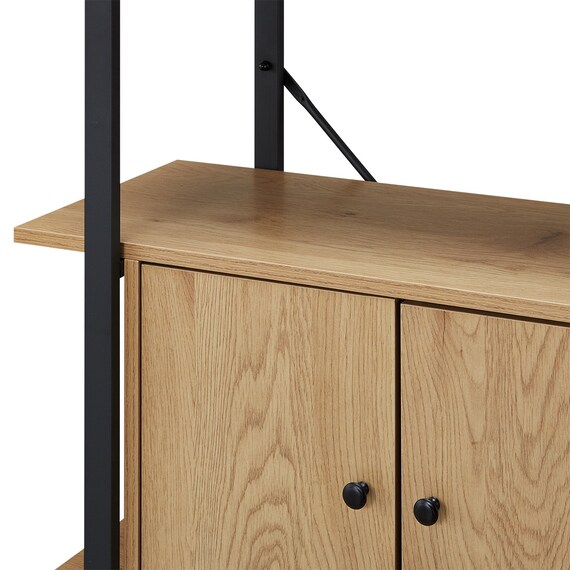 フリーシェルフ扉ユニット付き(KP506 1580 LBR/BK) 8枚目画像