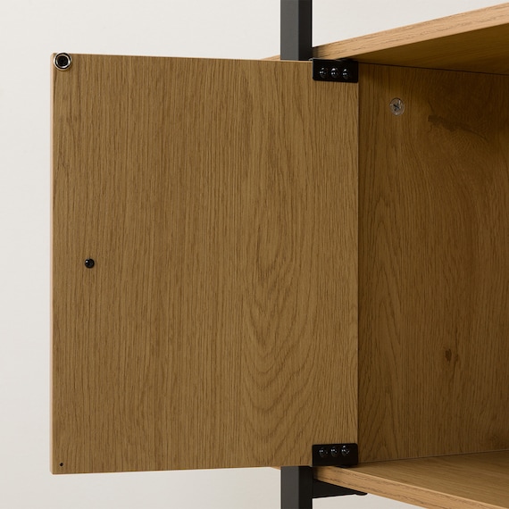 フリーシェルフ扉ユニット付き(KP506 1580 LBR/BK) 10枚目画像