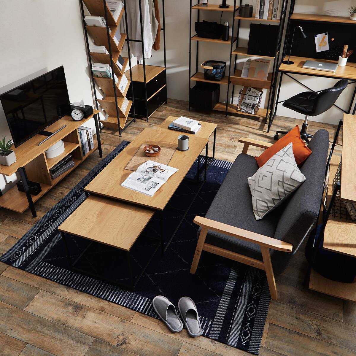 ブックシェルフ(KP507 1440 LBR/BK) | ニトリネット【公式】 家具