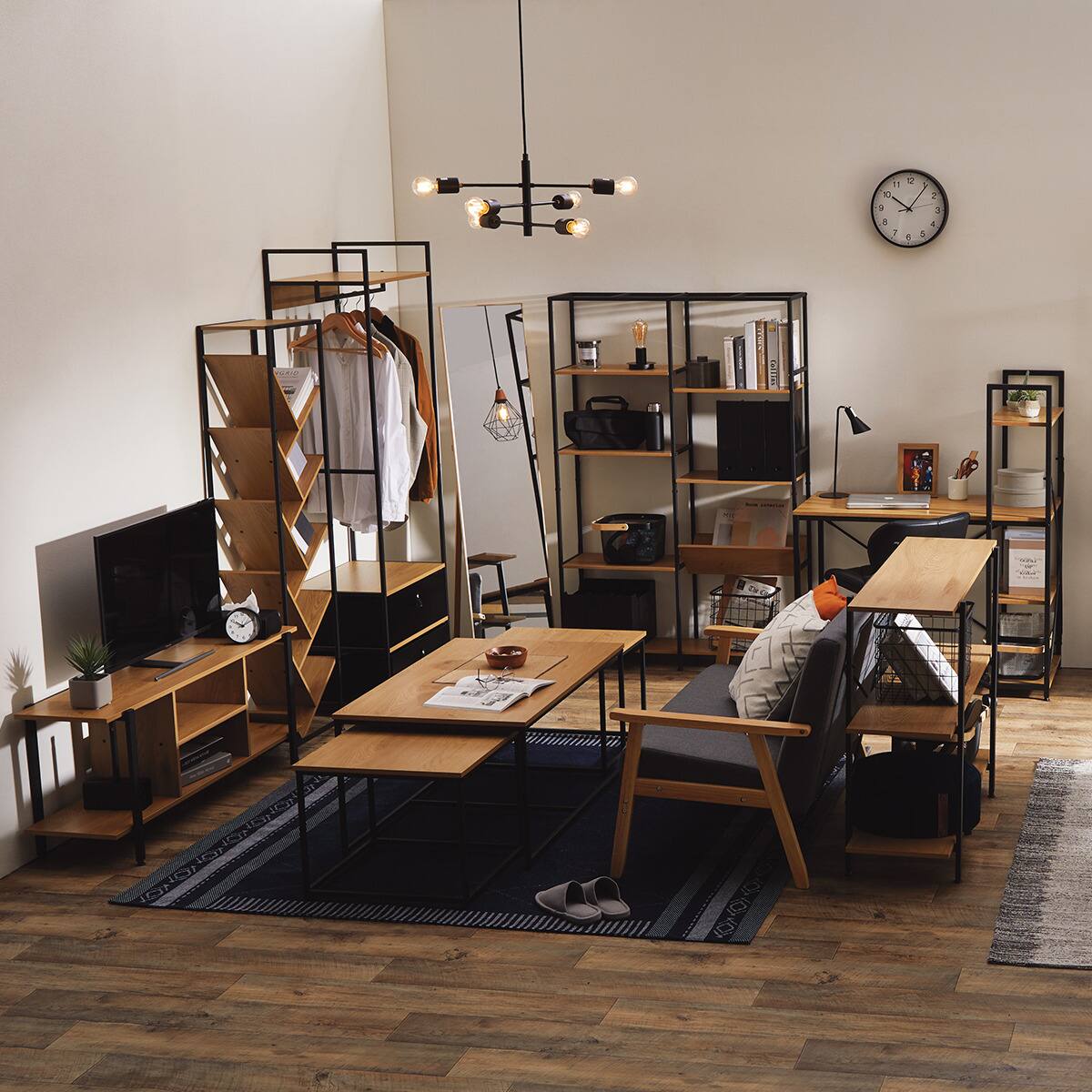 オープンシェルフ(KP508 1510 LBR/BK) | ニトリネット【公式】 家具