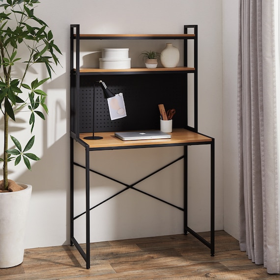 省スペースデスク(KP510 LBR/BK) 1枚目画像