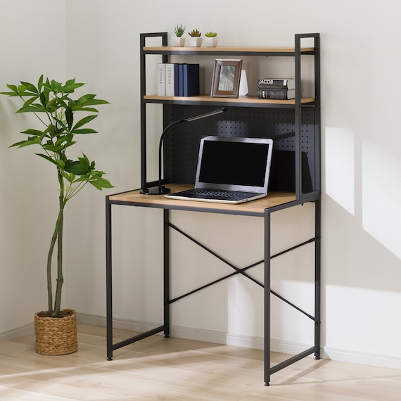 省スペースデスク(KP510 LBR/BK) 4枚目画像