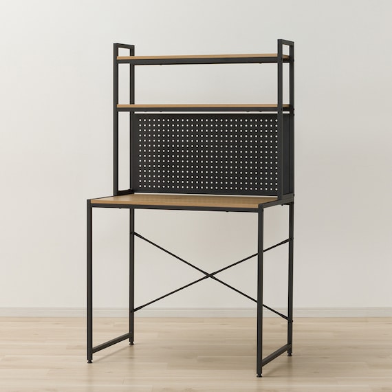 省スペースデスク(KP510 LBR/BK) 6枚目画像