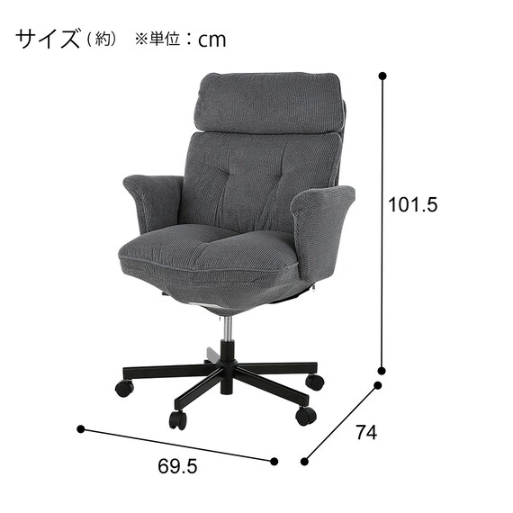 オフィスチェア(OC519 GY) 2枚目画像