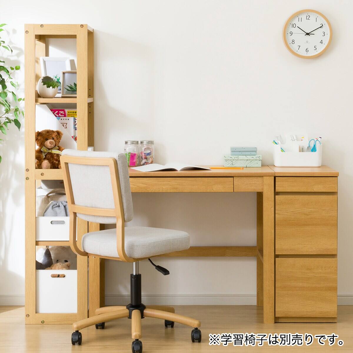 コンパクトデスク + キャビネット + シェルフセット (PLABO 03K LBR