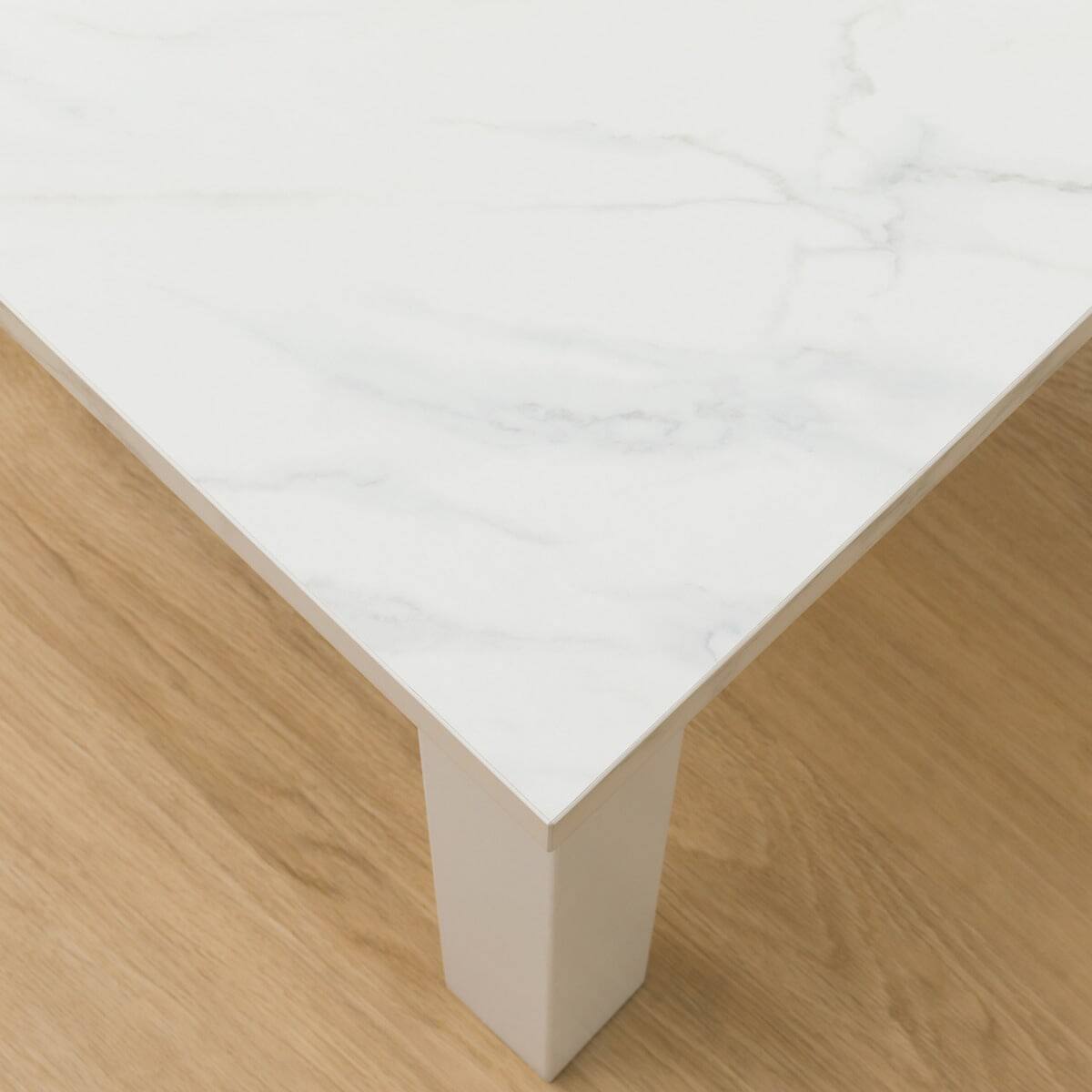 大理石調の軽量リビングこたつと掛布団セット(LM01 8060 WH/RB2510