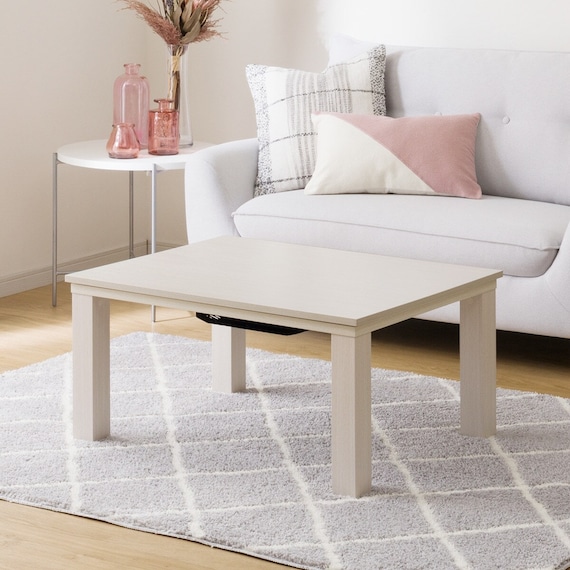 長方形リビングこたつ + 掛布団セット (LS01 8060 WW/RB2510 正方形 IV) 6枚目画像