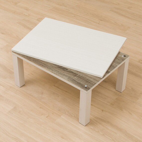 長方形リビングこたつ + 掛布団セット (LS01 8060 WW/RB2510 正方形 IV) 10枚目画像