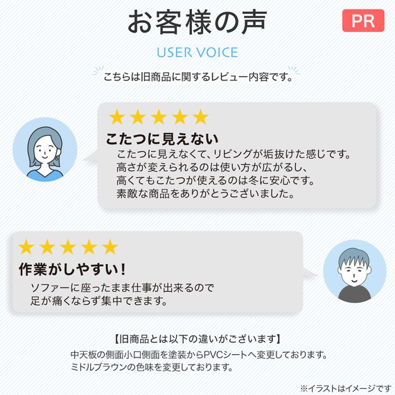 高さが変えられる2Wayこたつテーブル(NV03 105 WW) 2枚目画像