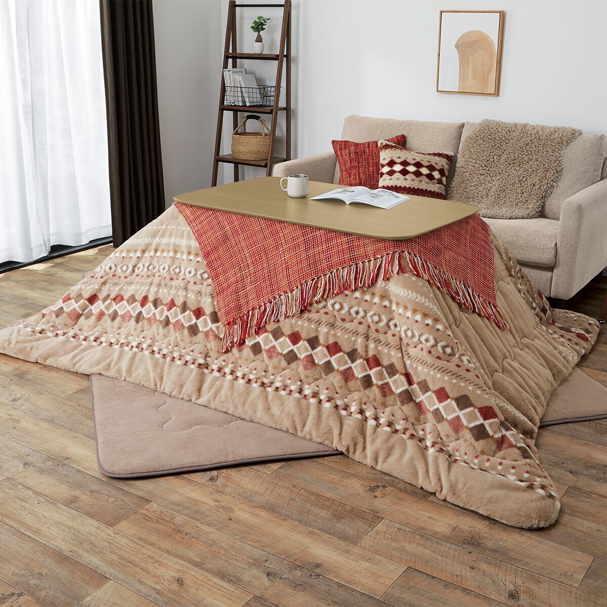 2WAYこたつ＋大判掛布団セット(NV03 120 LBR/HO2501 RB) | ニトリ