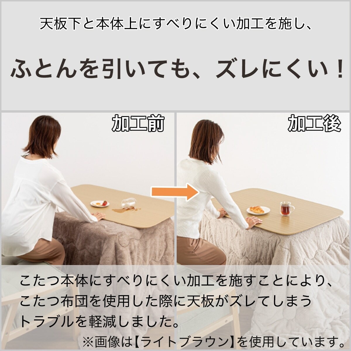 2WAYこたつ＋大判掛布団セット(NV03 120 LBR/HO2501 RB) | ニトリ