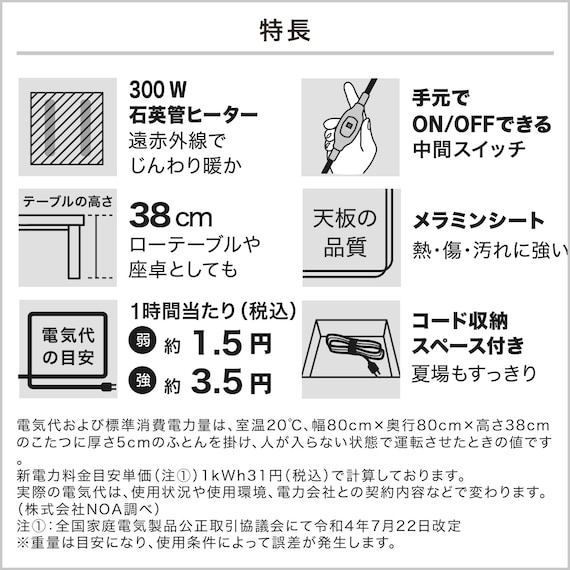 リバーシブルこたつ(NR02 MBR/BK) 3枚目画像