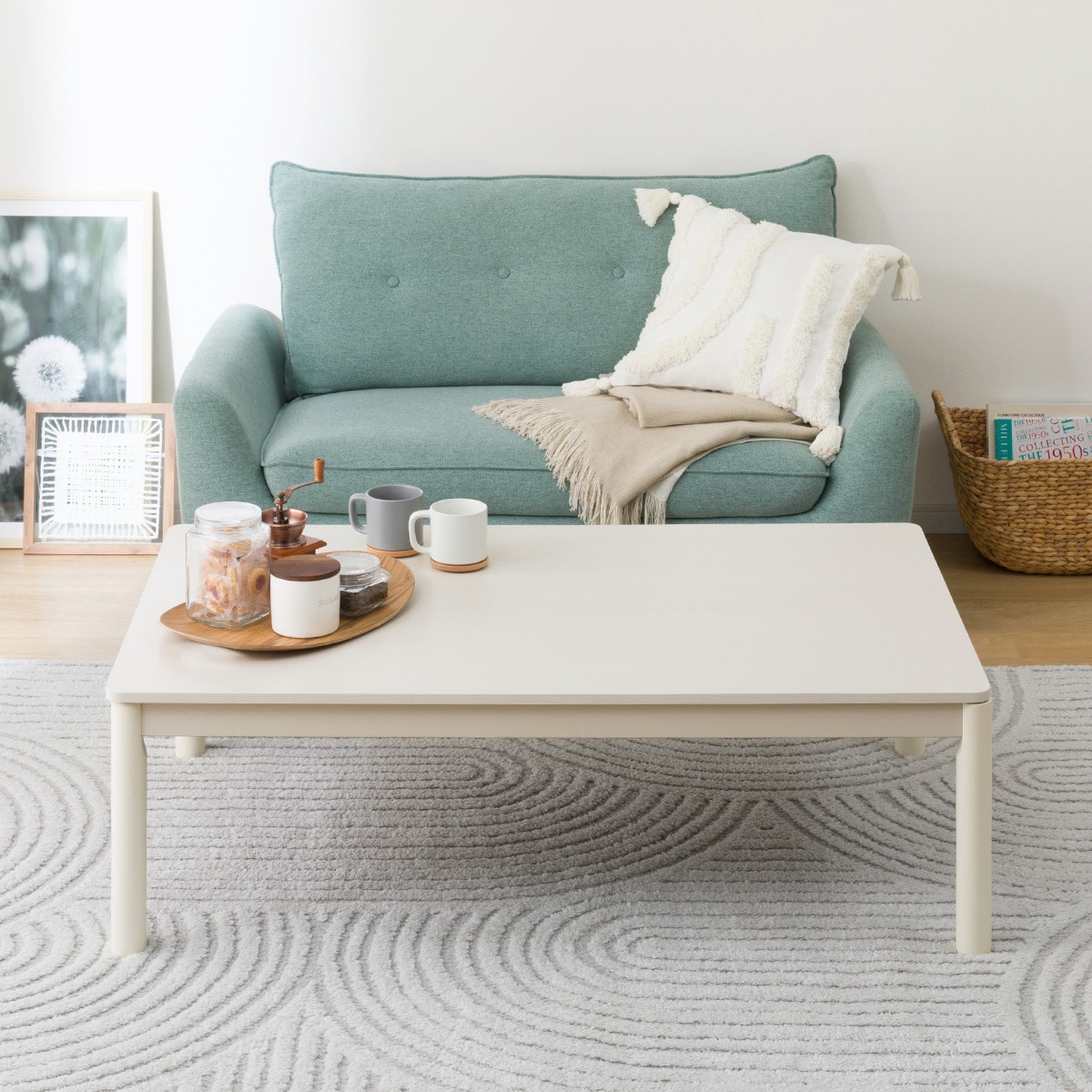 長方形リビングこたつ＋掛布団セット(GC03 120 WW//RB2510 長方形 MO