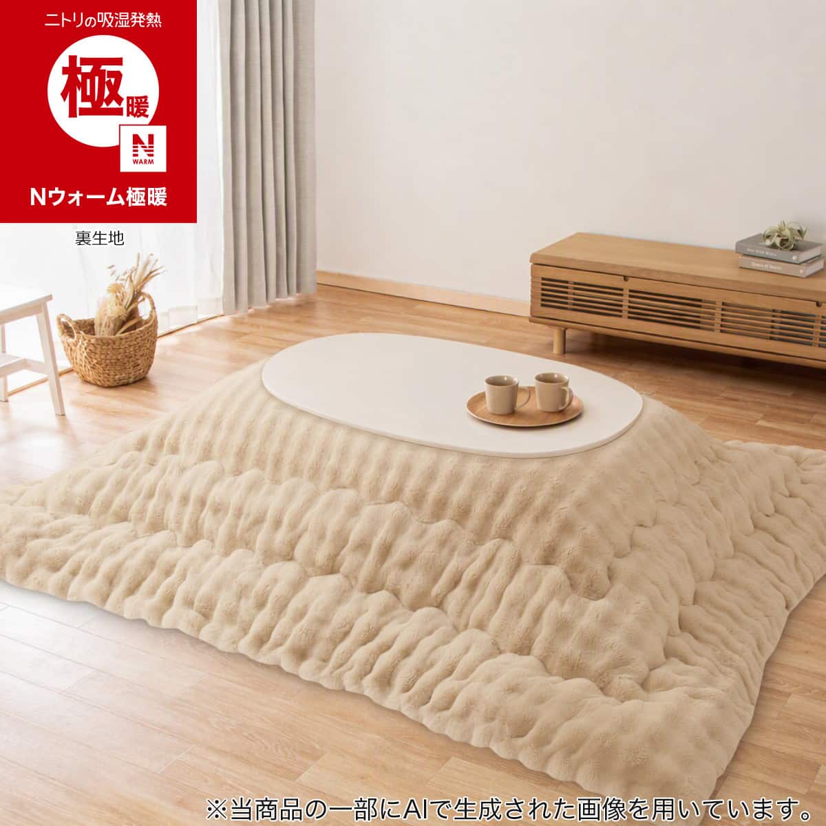 楕円形リビングこたつ(GC03R 105 MBR) | ニトリネット【公式】 家具