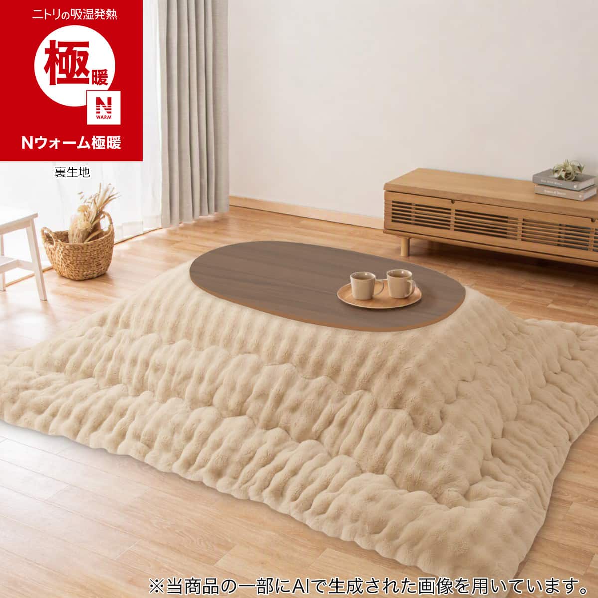 楕円形リビングこたつ(GC03R 105 MBR) | ニトリネット【公式】 家具