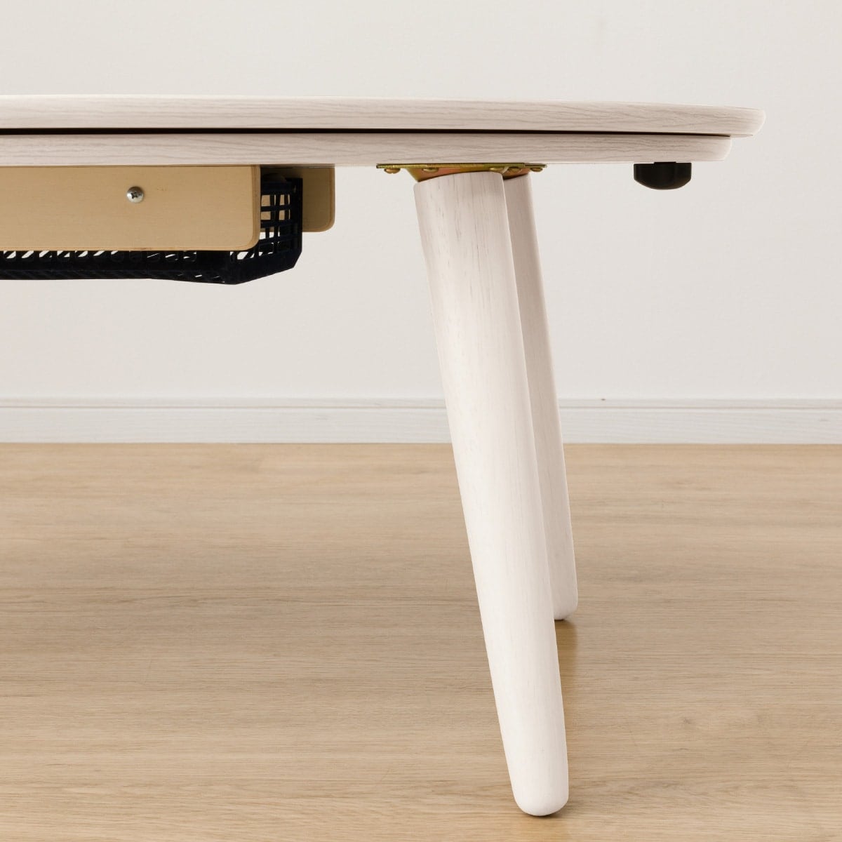 豆型リビングこたつ＋掛布団セット(GC03R 9060 WW/RB2510 正方形 MO