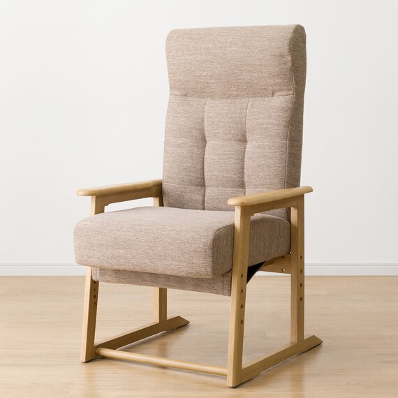 頭部がリクライニングする高座こたつチェア(HC01G LBR) 4枚目画像