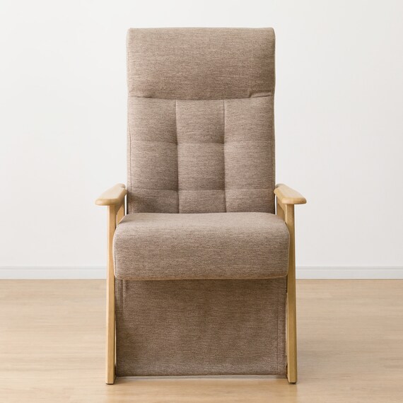 頭部がリクライニングする高座こたつチェア(HC01G LBR) 5枚目画像