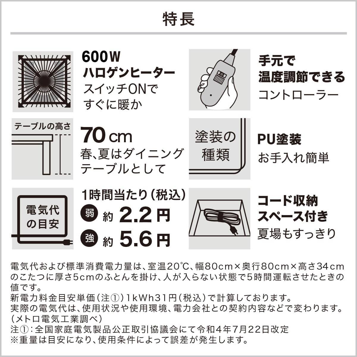 ダイニングこたつ(IK01 150H LBR) | ニトリネット【公式】 家具