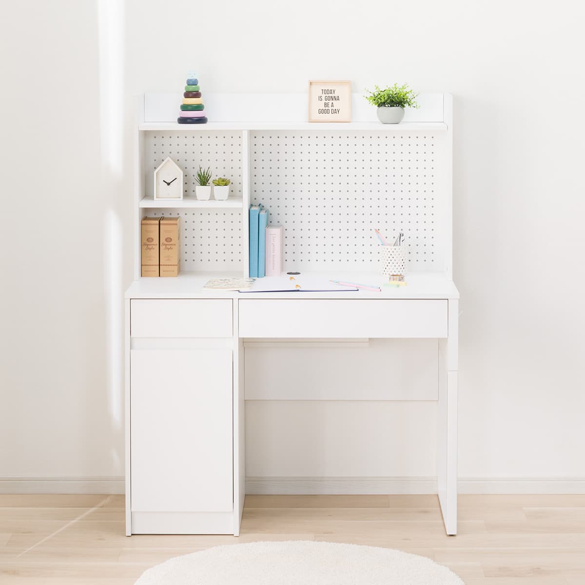 スタンダードデスク上棚セット(YS01 WH) | ニトリネット【公式】 家具