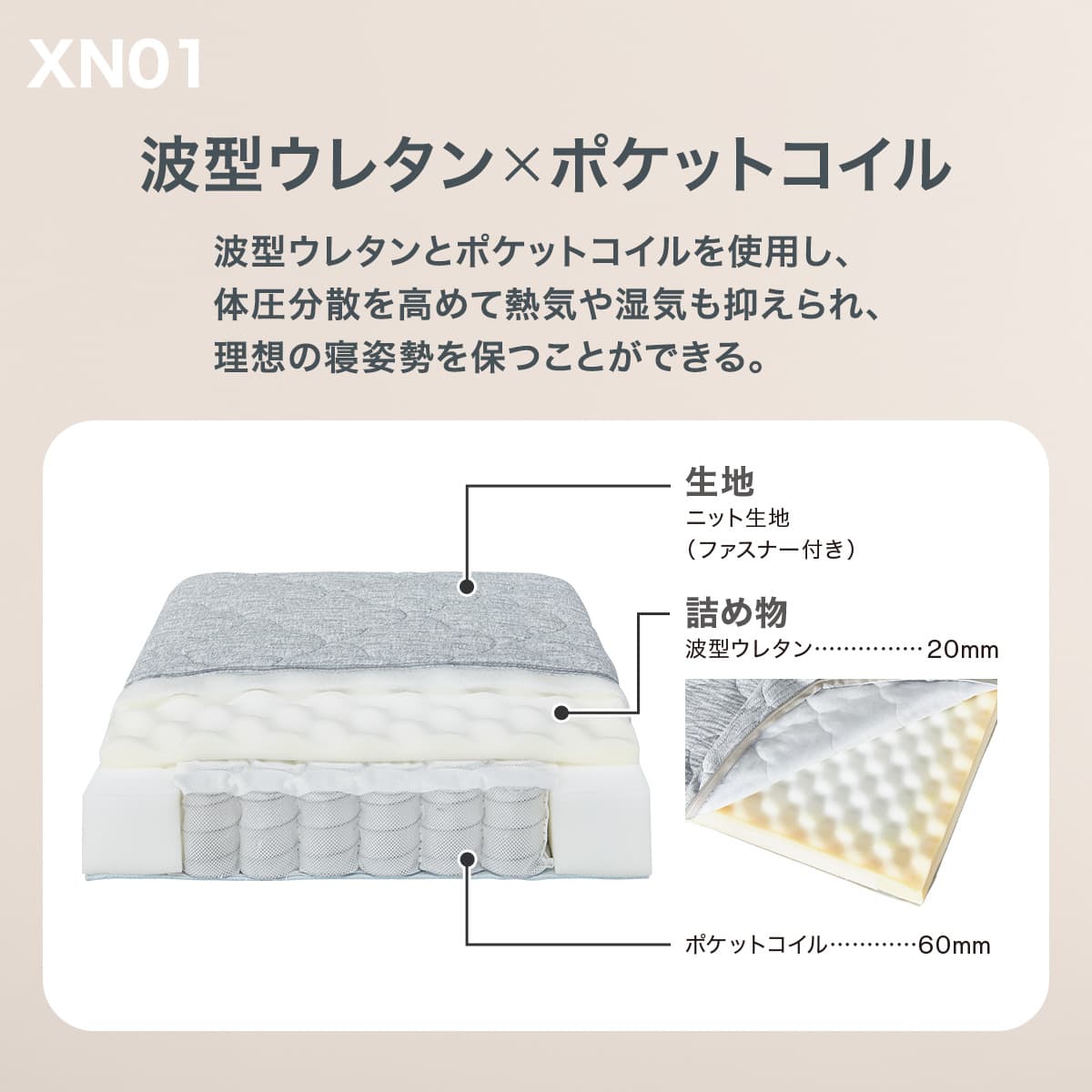2段ベッド対応マットレス(XN01) | ニトリネット【公式】 家具