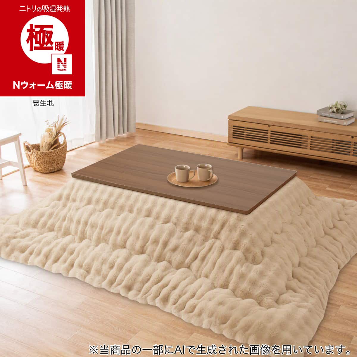長方形こたつテーブル＋掛布団セット(GC04 120 MBR/掛け布団 長方形