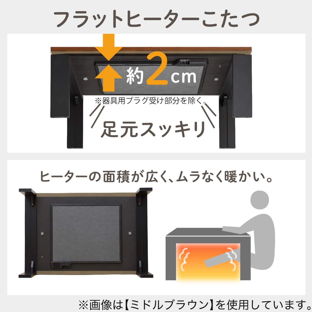 フラットヒーターリビングこたつ(フロットT 105 GY) | ニトリネット