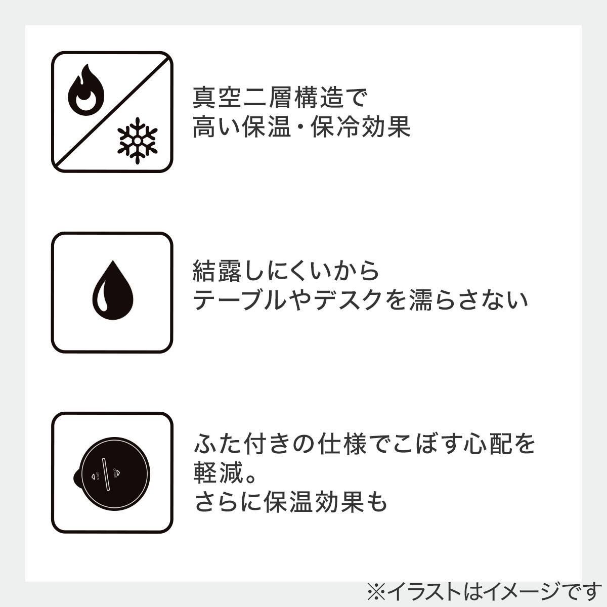 蓋つき大容量ステンレスマグ 500mL (AH03 ブラック) | ニトリネット