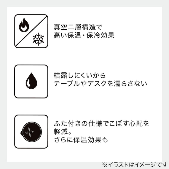 蓋つき大容量ステンレスマグ 500mL (AH03 ブラック) 3枚目画像