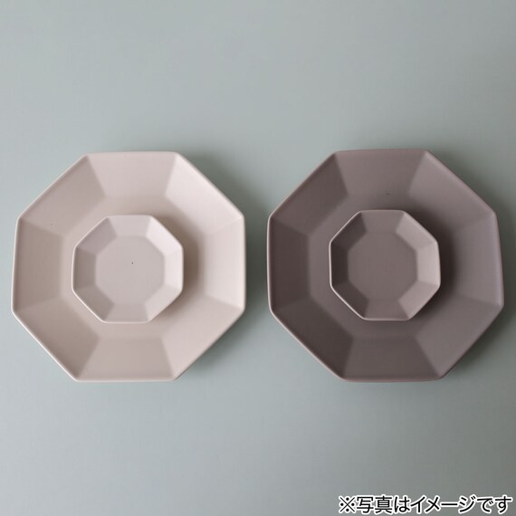 八角 グレー プレートLL 3枚目画像