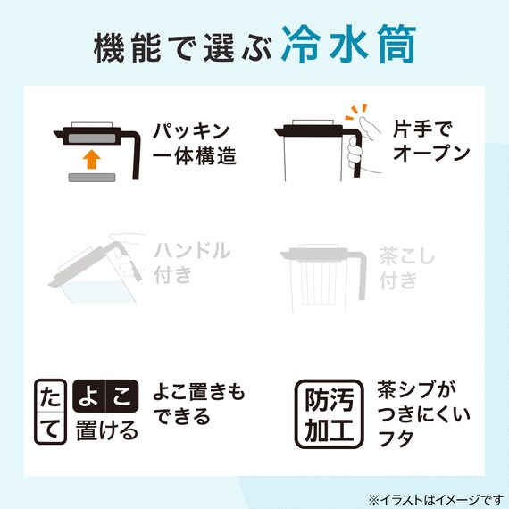お手入れラクラク冷水筒 1.2L(IW) 4枚目画像