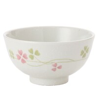 飯椀(美濃焼 クローバー ピンク cDI05)