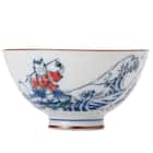 飯椀(波乗り 唐子猫 中 cDI23) 2枚目画像