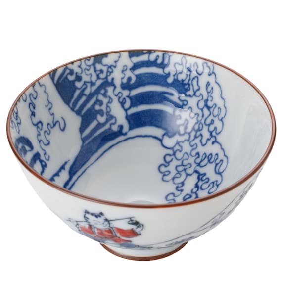 飯椀(波乗り 唐子猫 中 cDI23) 7枚目画像