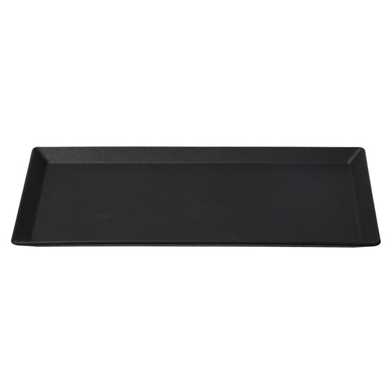 レンジでも器が熱くなりにくい樹脂食器 長角皿 23×12cm (SG01 ブラック) 4枚目画像